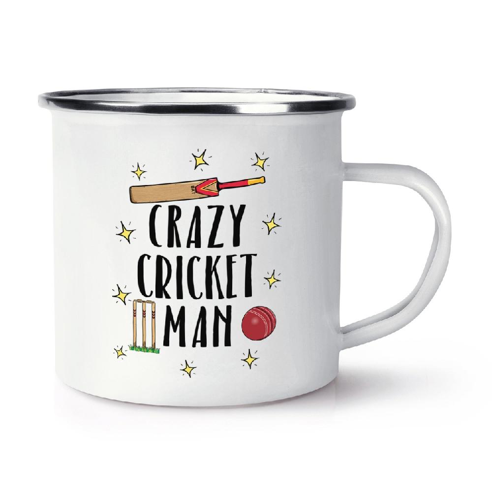 gift base Crazy Cricket Man Retro Enamel Mug Cup