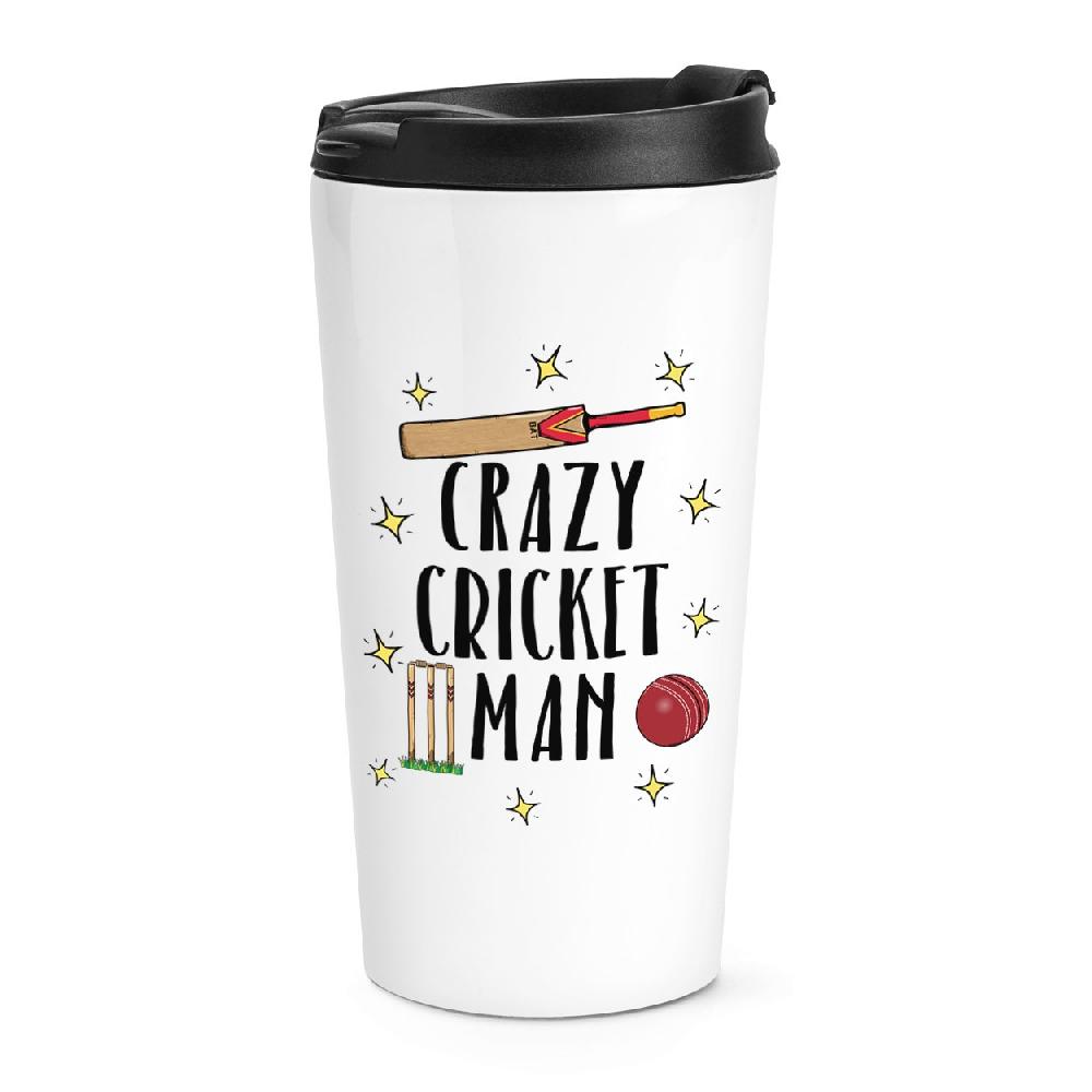gift base Crazy Cricket Man Travel Mug Cup