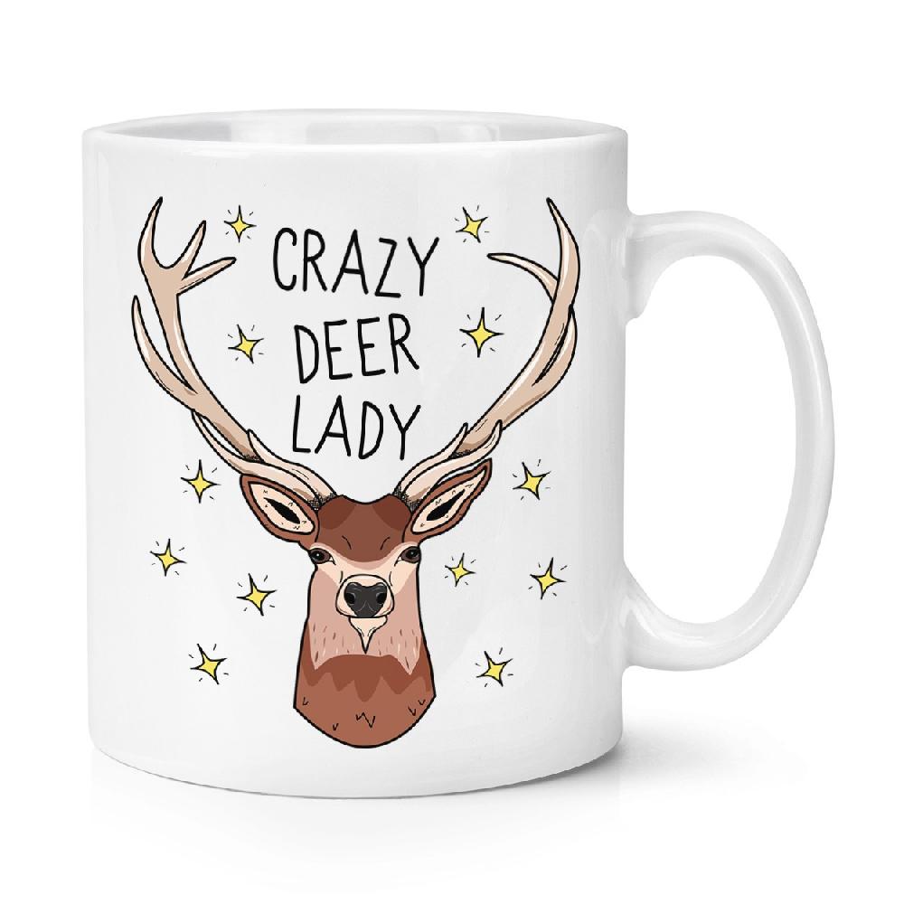 gift base Crazy Deer Lady 10oz Mug Cup