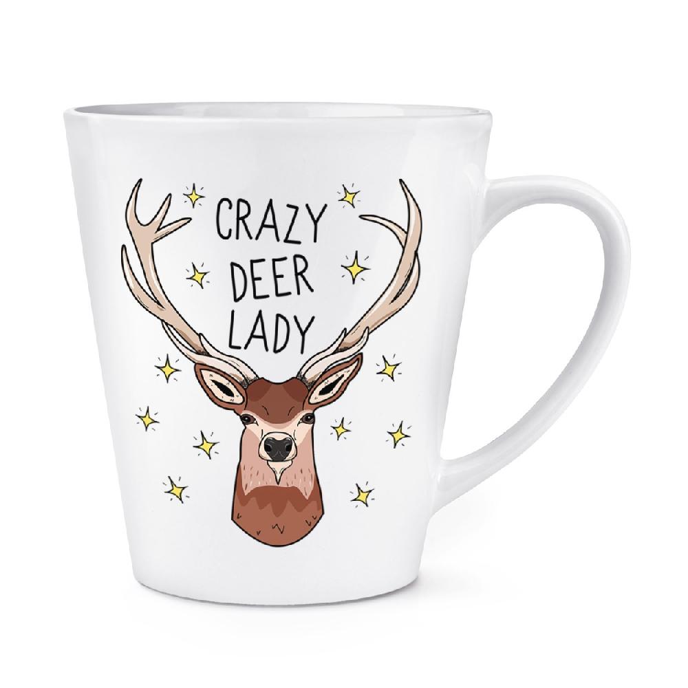 gift base Crazy Deer Lady 12oz Latte Mug Cup