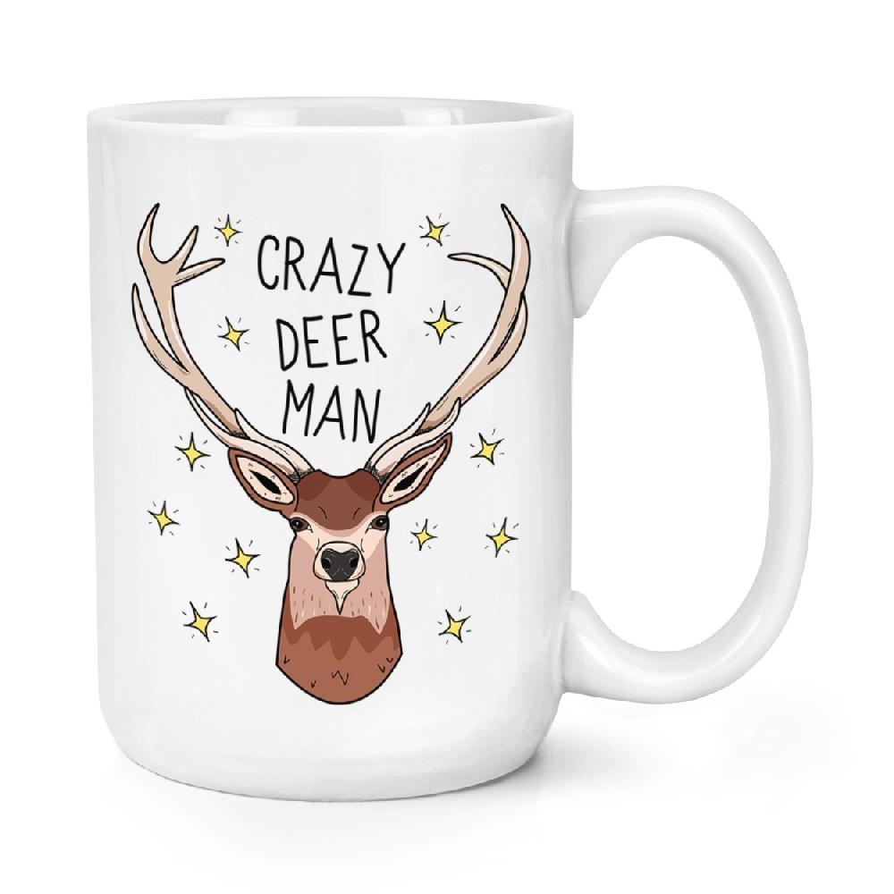 gift base Crazy Deer Man 15oz Large Mug Cup