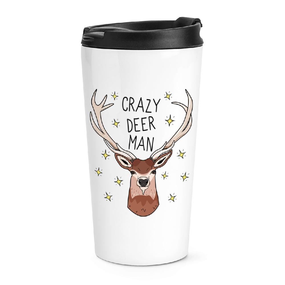 gift base Crazy Deer Man Travel Mug Cup