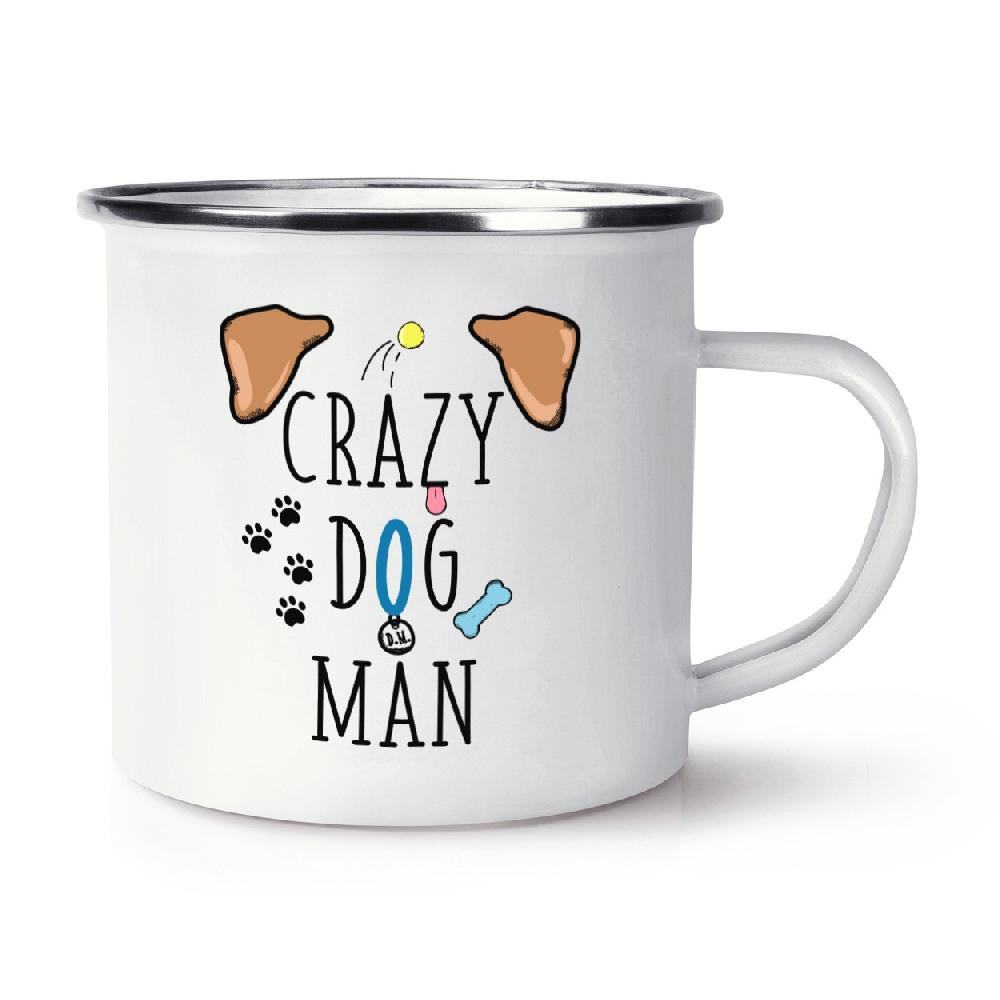 gift base Crazy Dog Man Retro Enamel Mug Cup