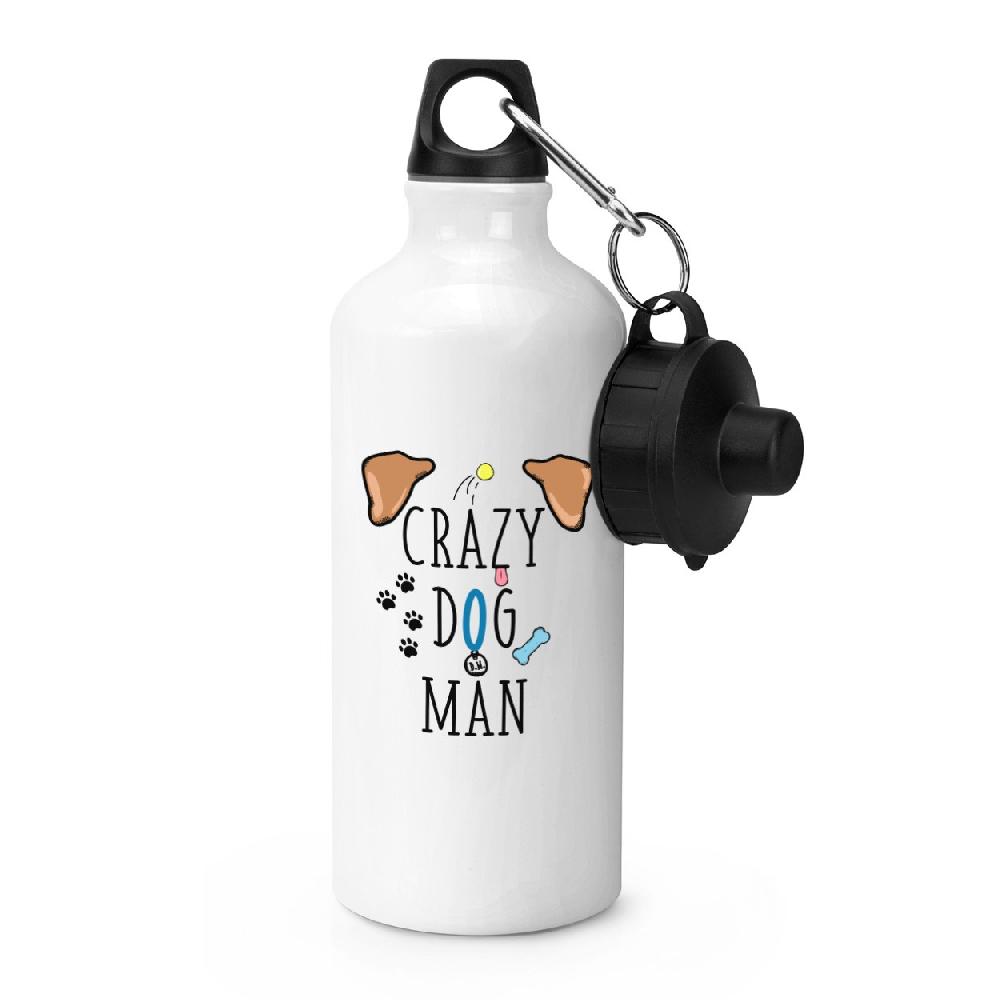 gift base Crazy Dog Man Sports Bottle