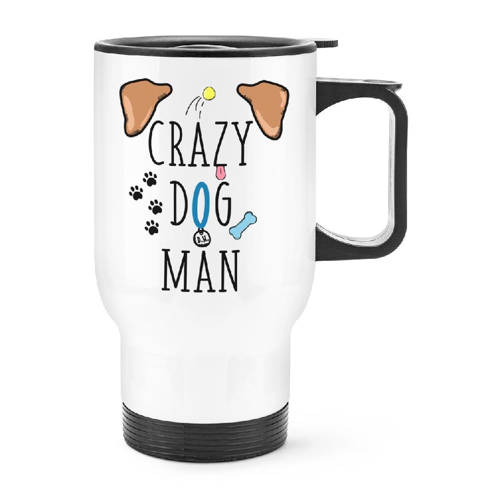 gift base Crazy Dog Man Travel Mug Cup With Handle