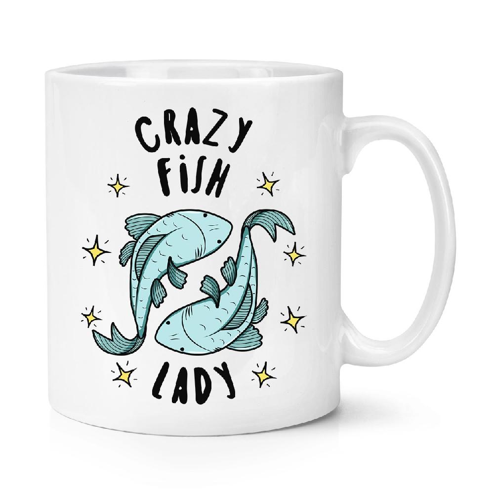 gift base Crazy Fish Lady Stars 10oz Mug Cup