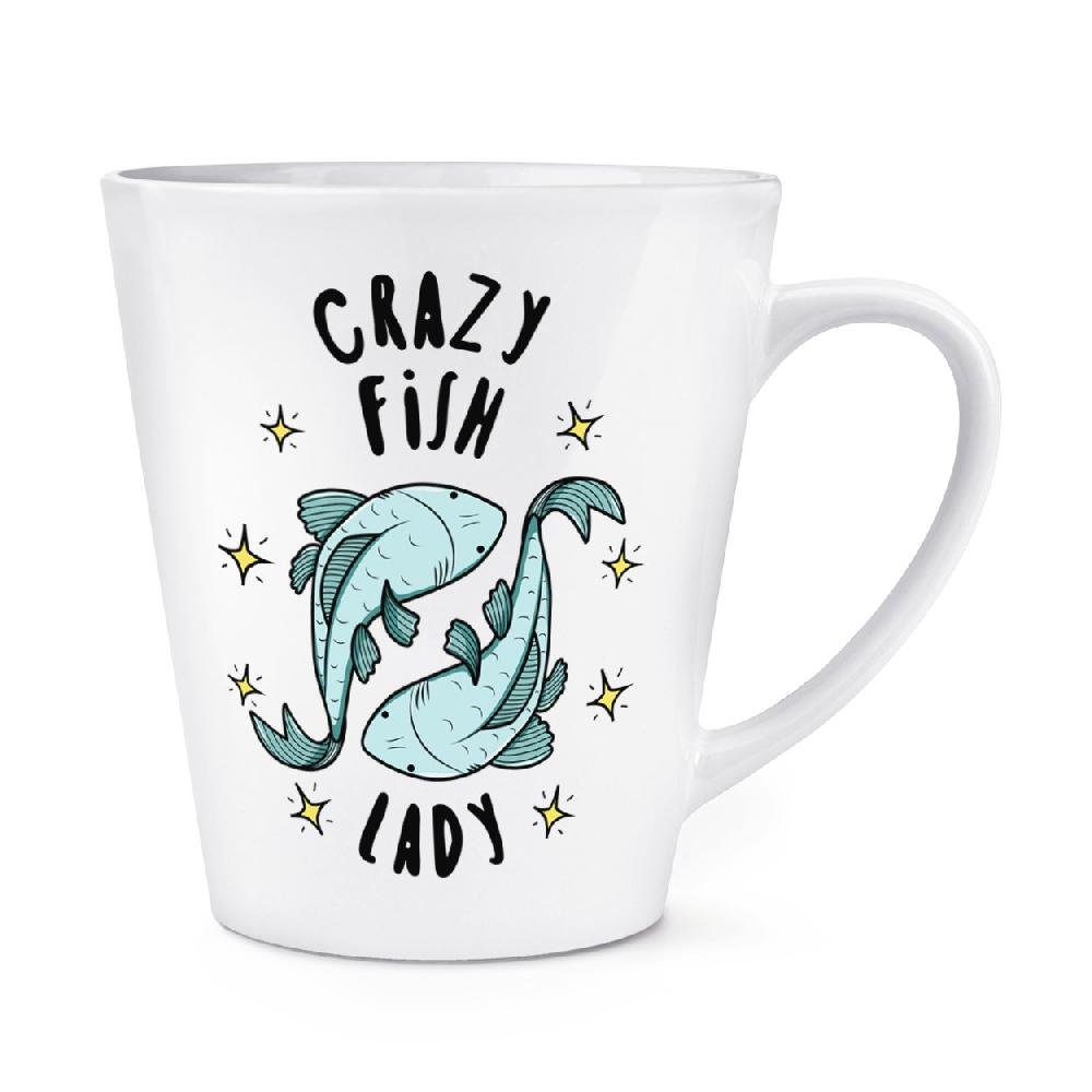 gift base Crazy Fish Lady Stars 12oz Latte Mug Cup