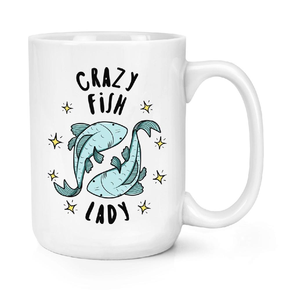 gift base Crazy Fish Lady Stars 15oz Large Mug Cup