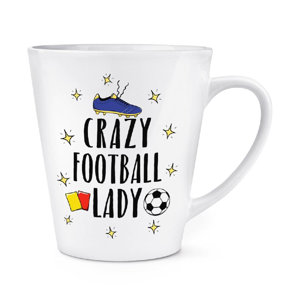 gift base Crazy Football Lady 12oz Latte Mug Cup