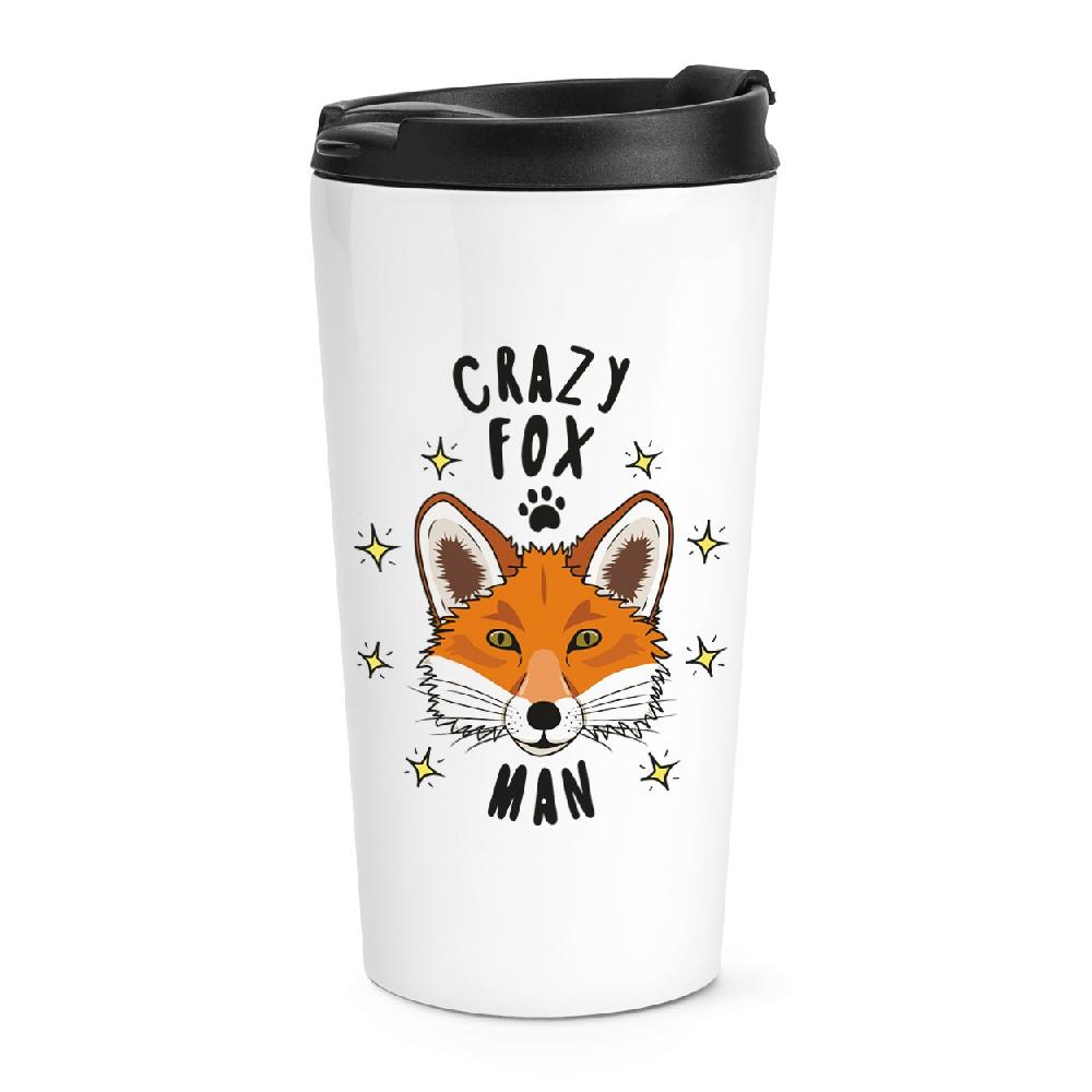 gift base Crazy Fox Man Stars Travel Mug Cup