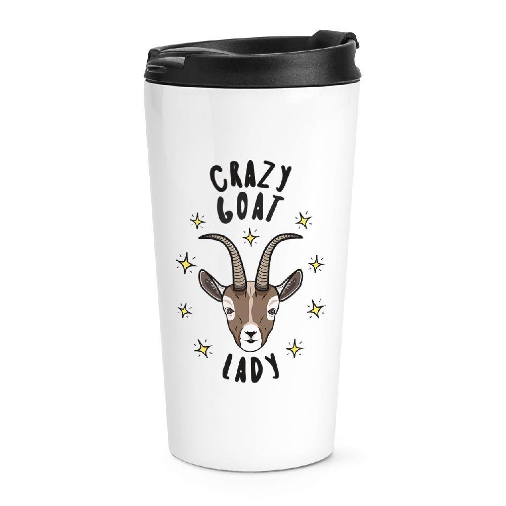 gift base Crazy Goat Lady Stars Travel Mug Cup