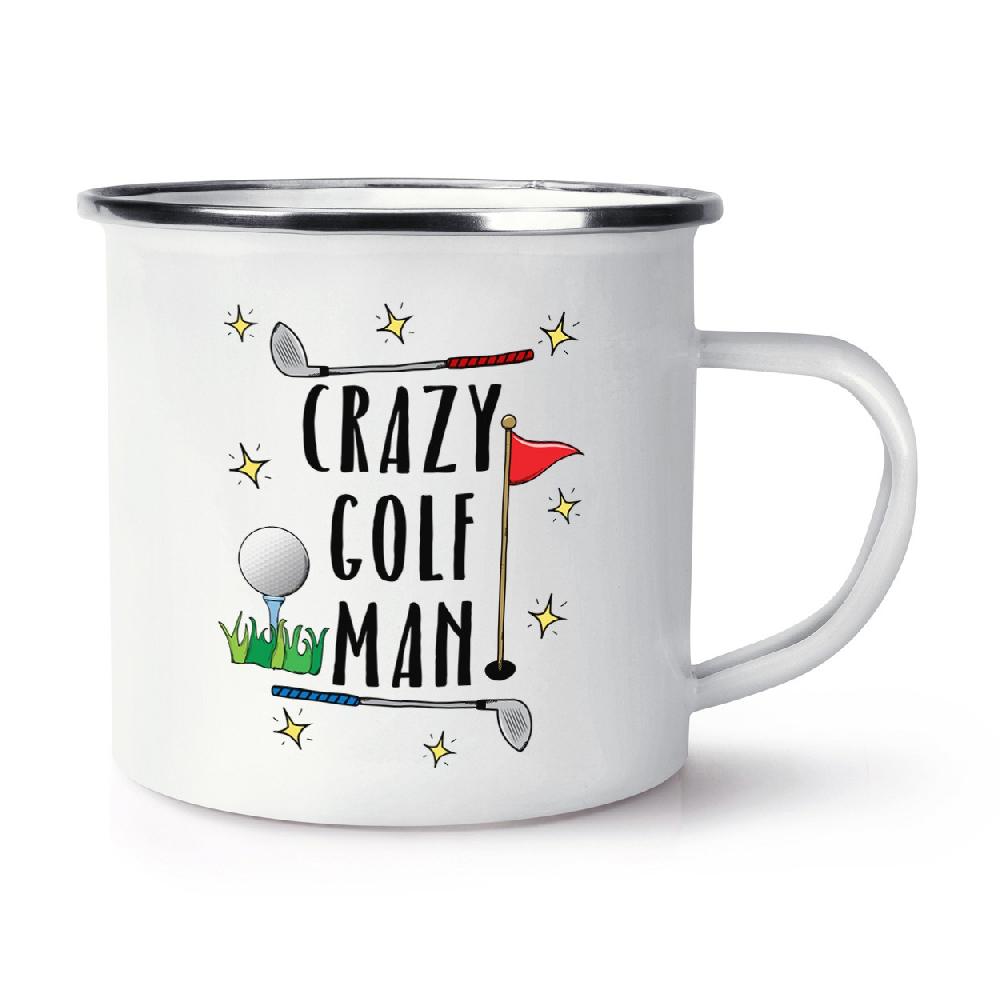 gift base Crazy Golf Man Retro Enamel Mug Cup
