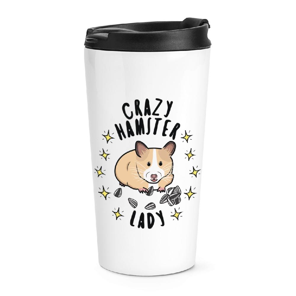 gift base Crazy Hamster Lady Stars Travel Mug Cup