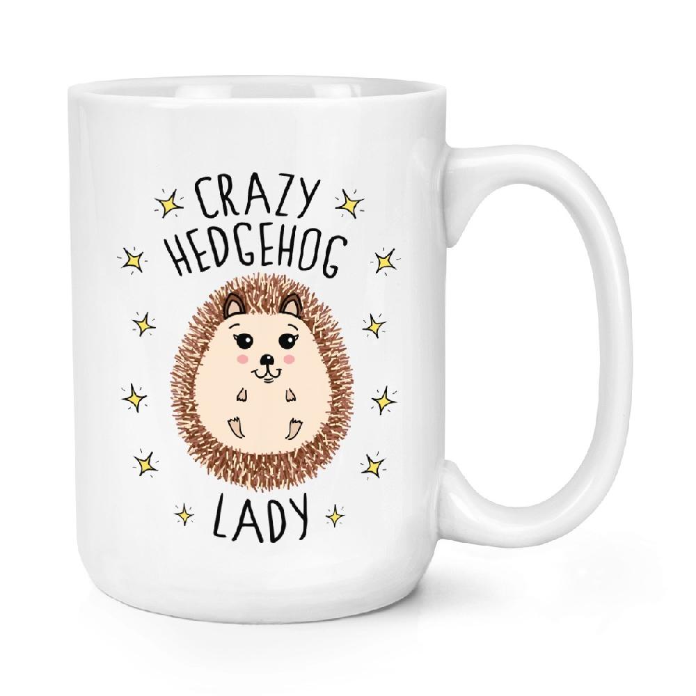 gift base Crazy Hedgehog Lady 15oz Large Mug Cup