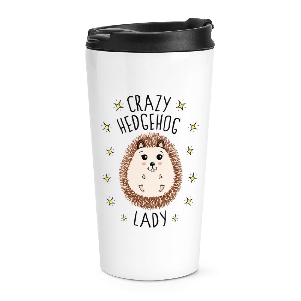 gift base Crazy Hedgehog Lady Travel Mug Cup