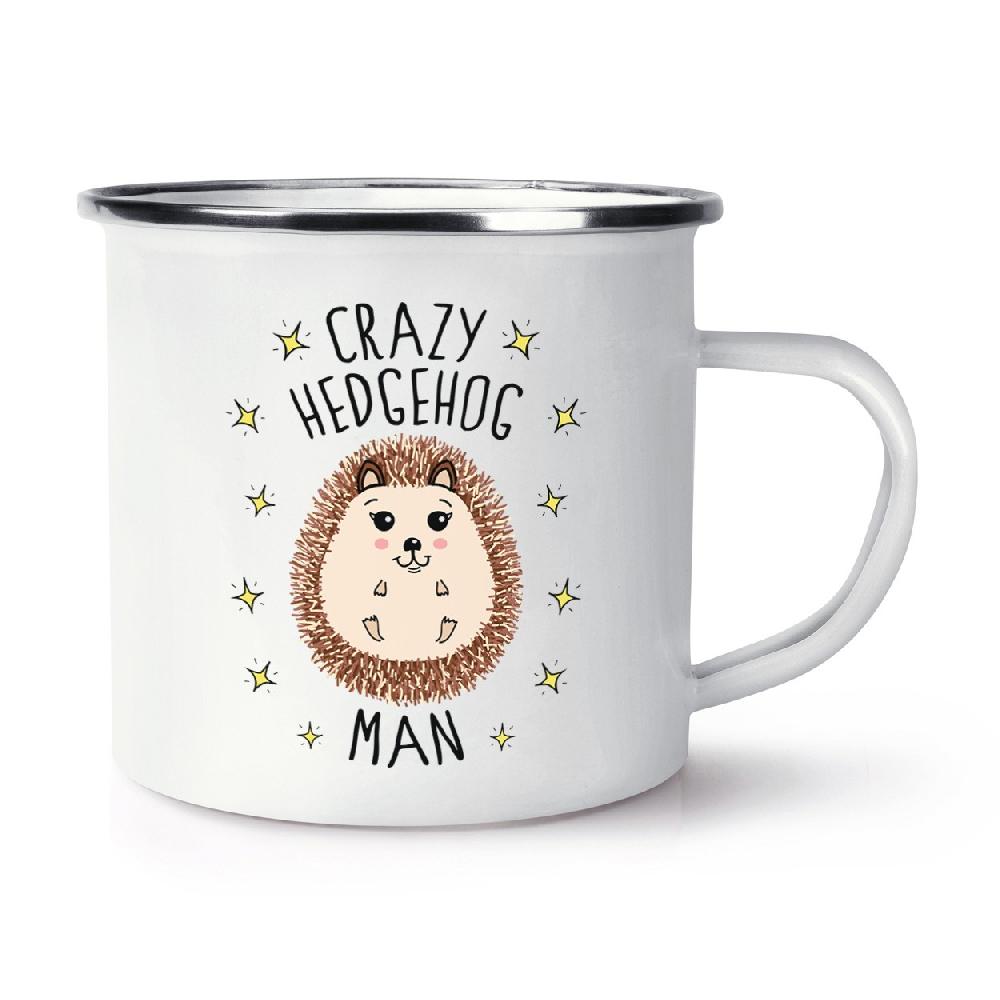 gift base Crazy Hedgehog Man Retro Enamel Mug Cup