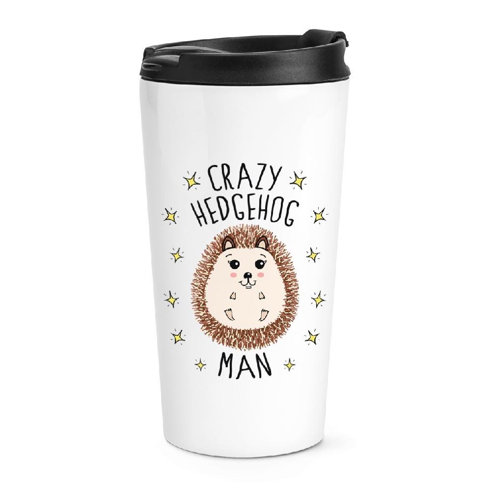 gift base Crazy Hedgehog Man Travel Mug Cup
