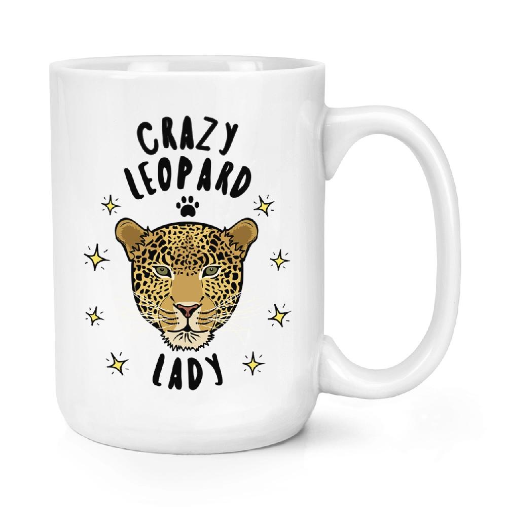 gift base Crazy Leopard Lady 15oz Large Mug Cup