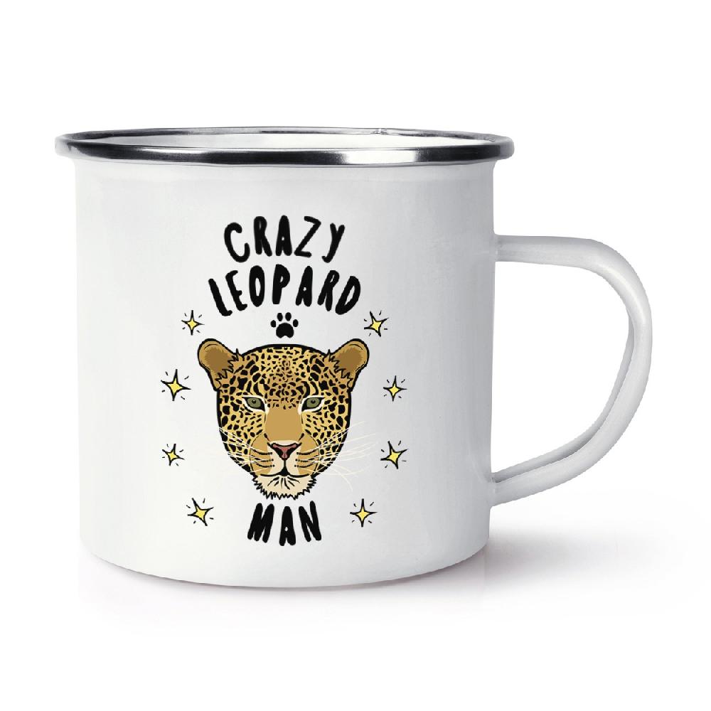 gift base Crazy Leopard Man Retro Enamel Mug Cup