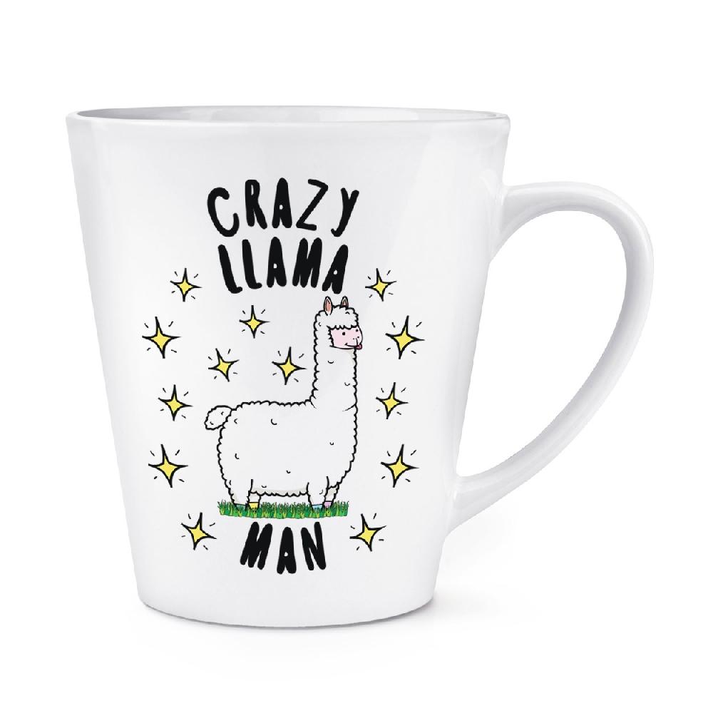 gift base Crazy Llama Man Stars 12oz Latte Mug Cup