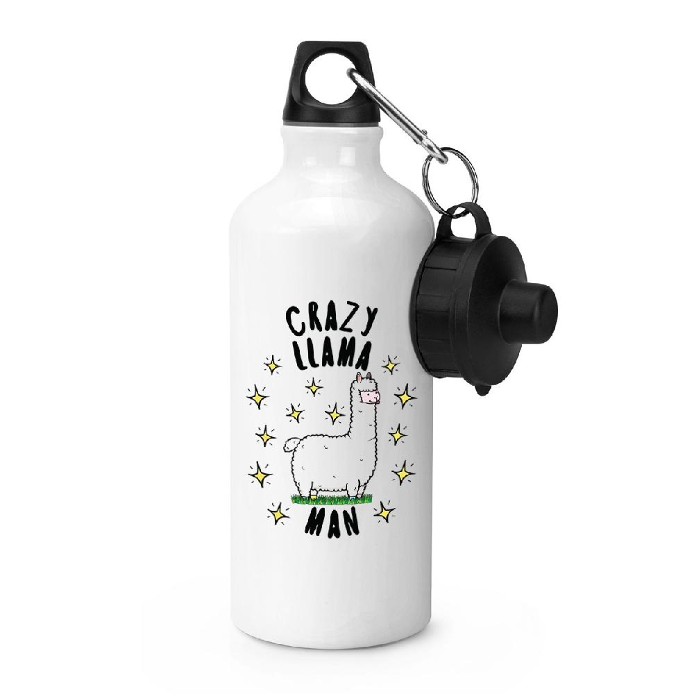 gift base Crazy Llama Man Stars Sports Bottle
