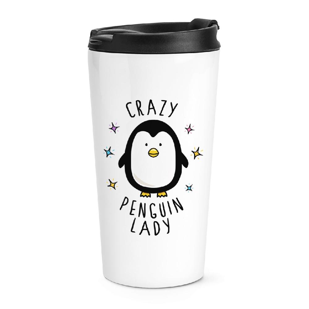 gift base Crazy Penguin Lady Travel Mug Cup