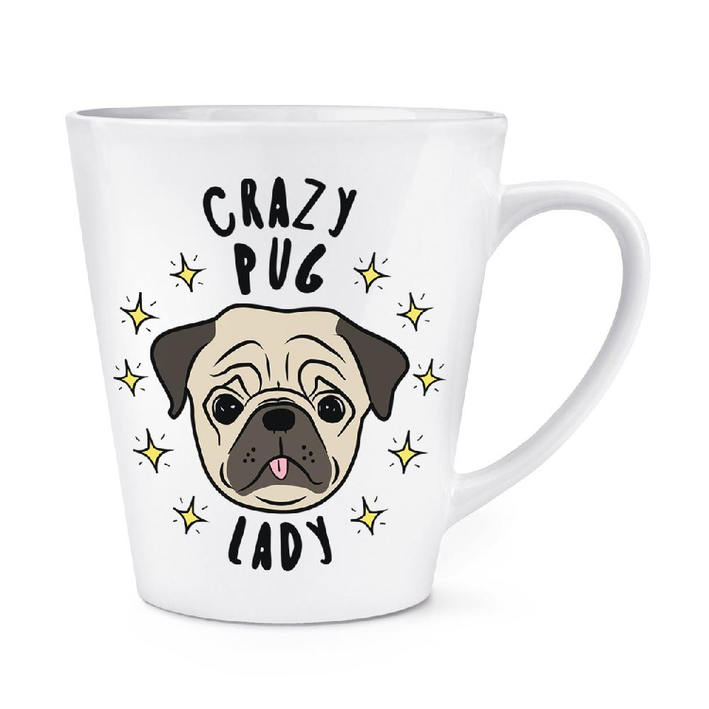 gift base Crazy Pug Lady Stars 12oz Latte Mug Cup