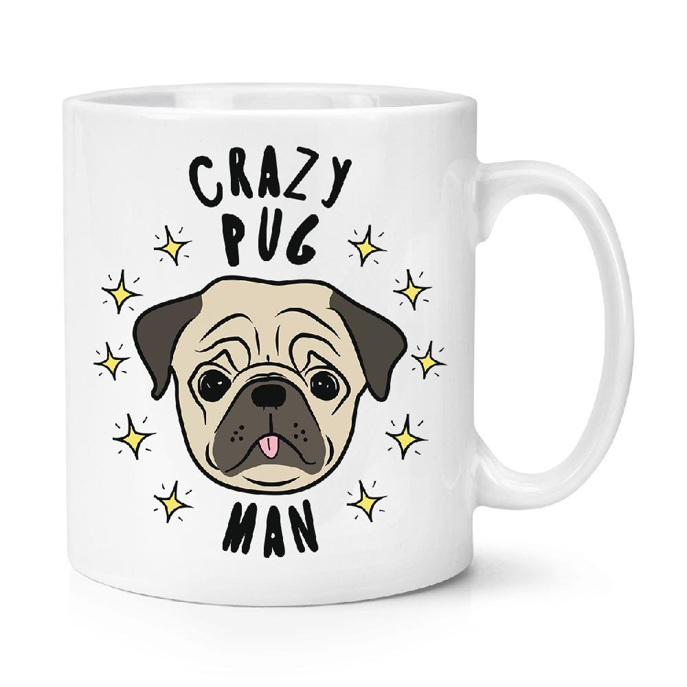 gift base Crazy Pug Man Stars 10oz Mug Cup