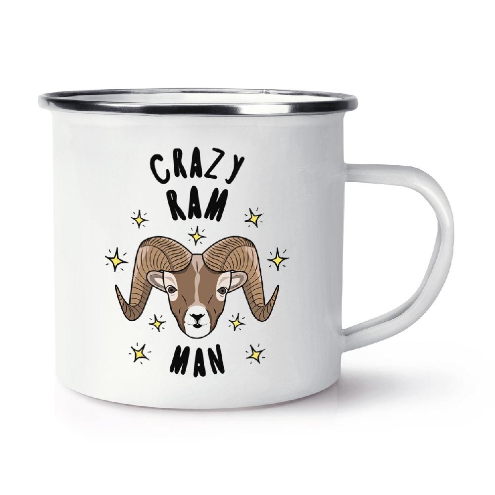 gift base Crazy Ram Man Stars Retro Enamel Mug Cup