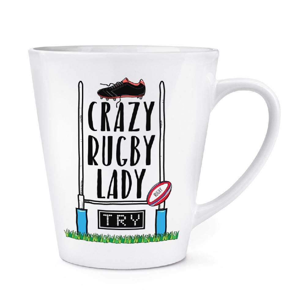 gift base Crazy Rugby Lady 12oz Latte Mug Cup