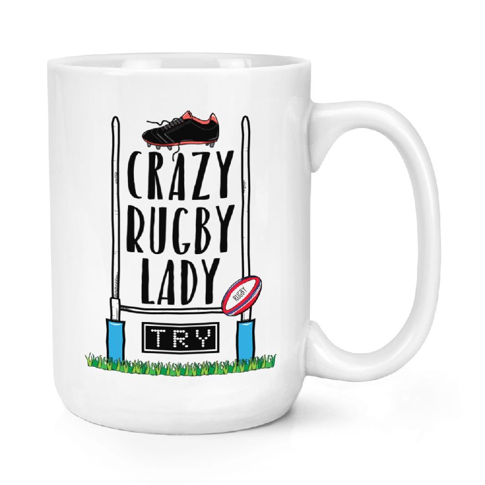 gift base Crazy Rugby Lady 15oz Large Mug Cup