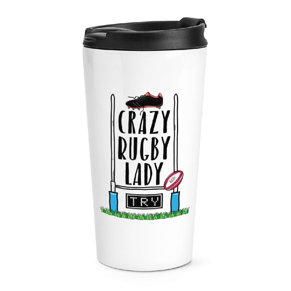 gift base Crazy Rugby Lady Travel Mug Cup