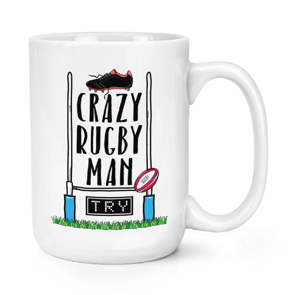gift base Crazy Rugby Man 15oz Large Mug Cup