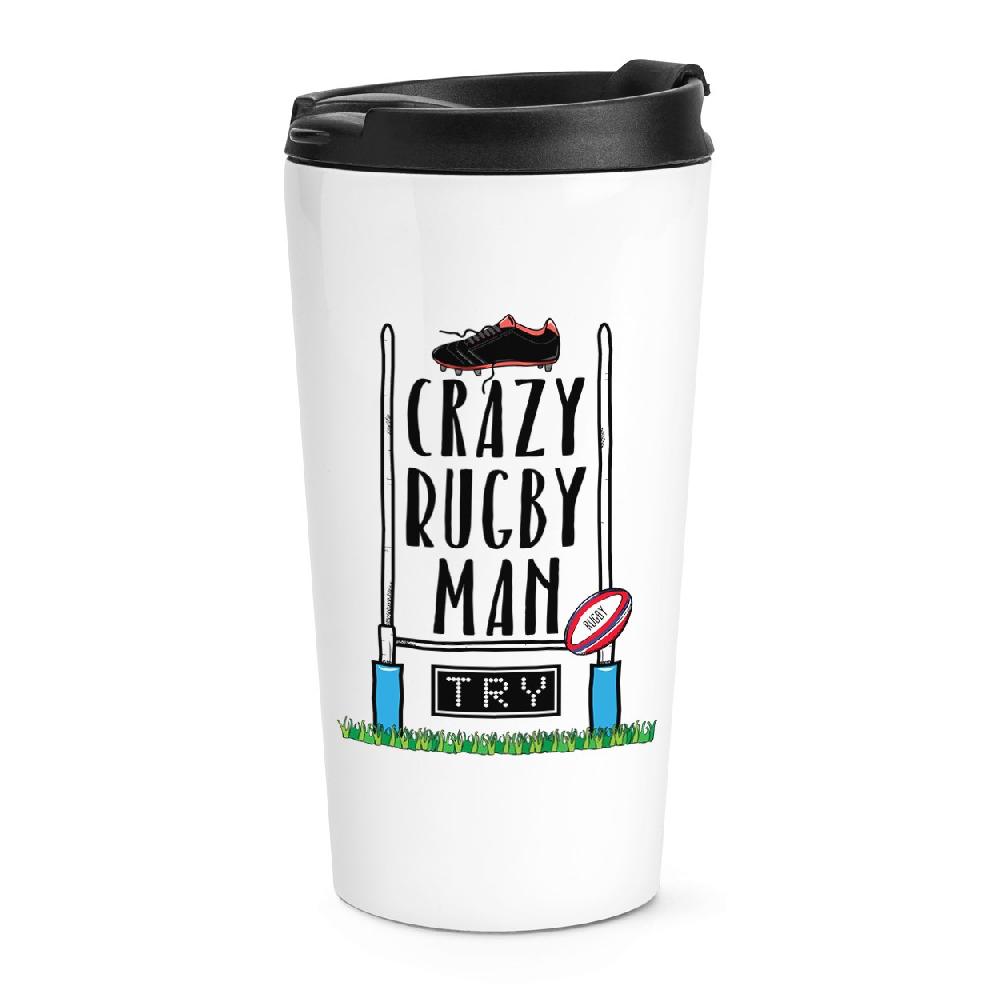 gift base Crazy Rugby Man Travel Mug Cup