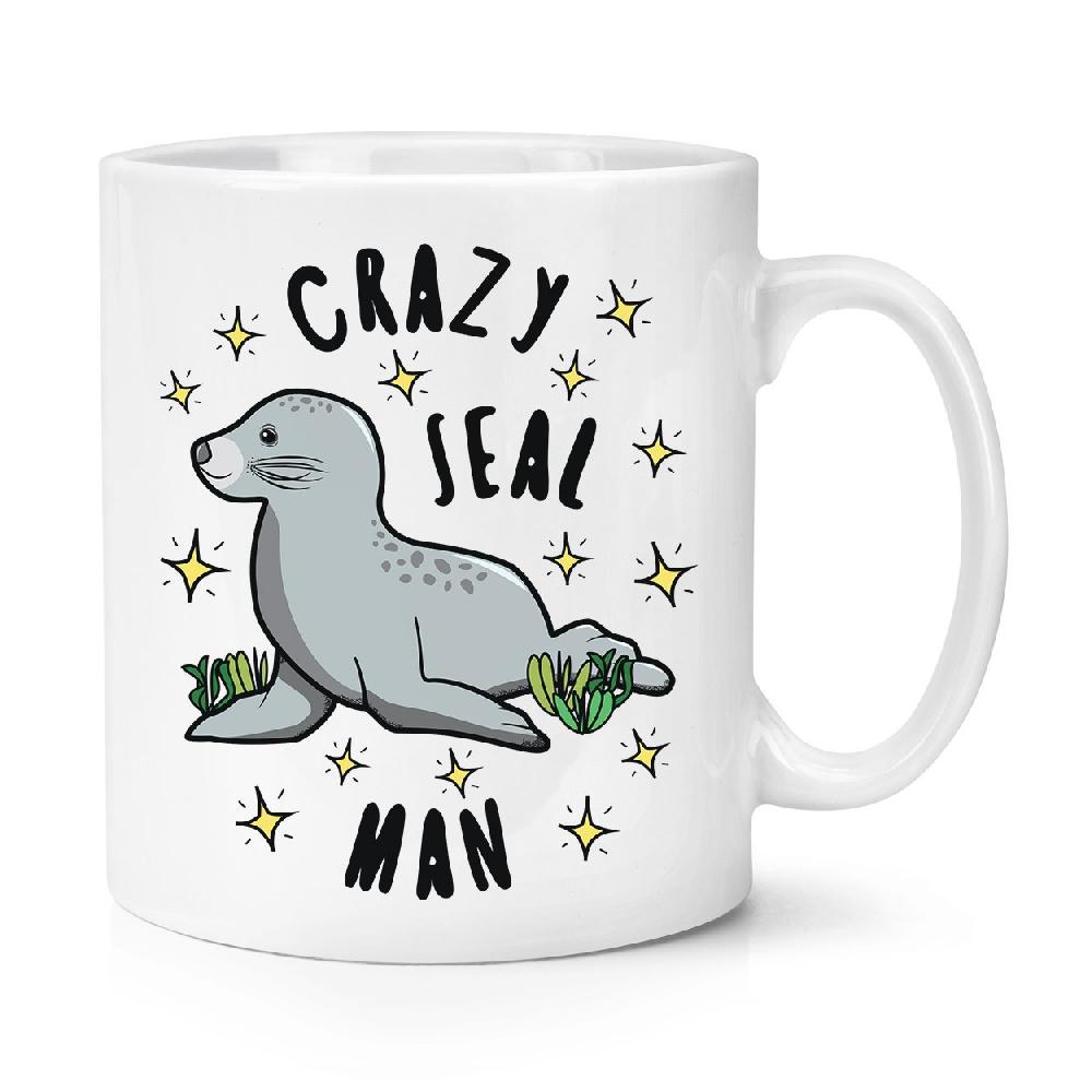gift base Crazy Seal Man Stars 10oz Mug Cup