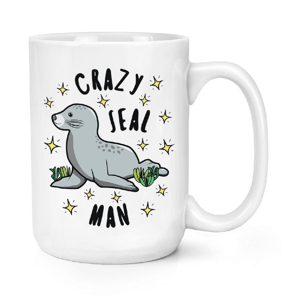 gift base Crazy Seal Man Stars 15oz Large Mug Cup