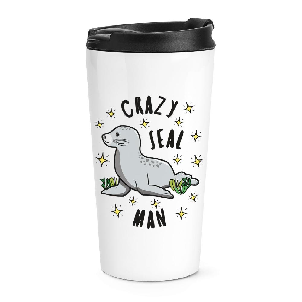 gift base Crazy Seal Man Stars Travel Mug Cup