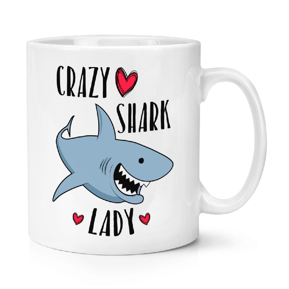 gift base Crazy Shark Lady 10oz Mug Cup