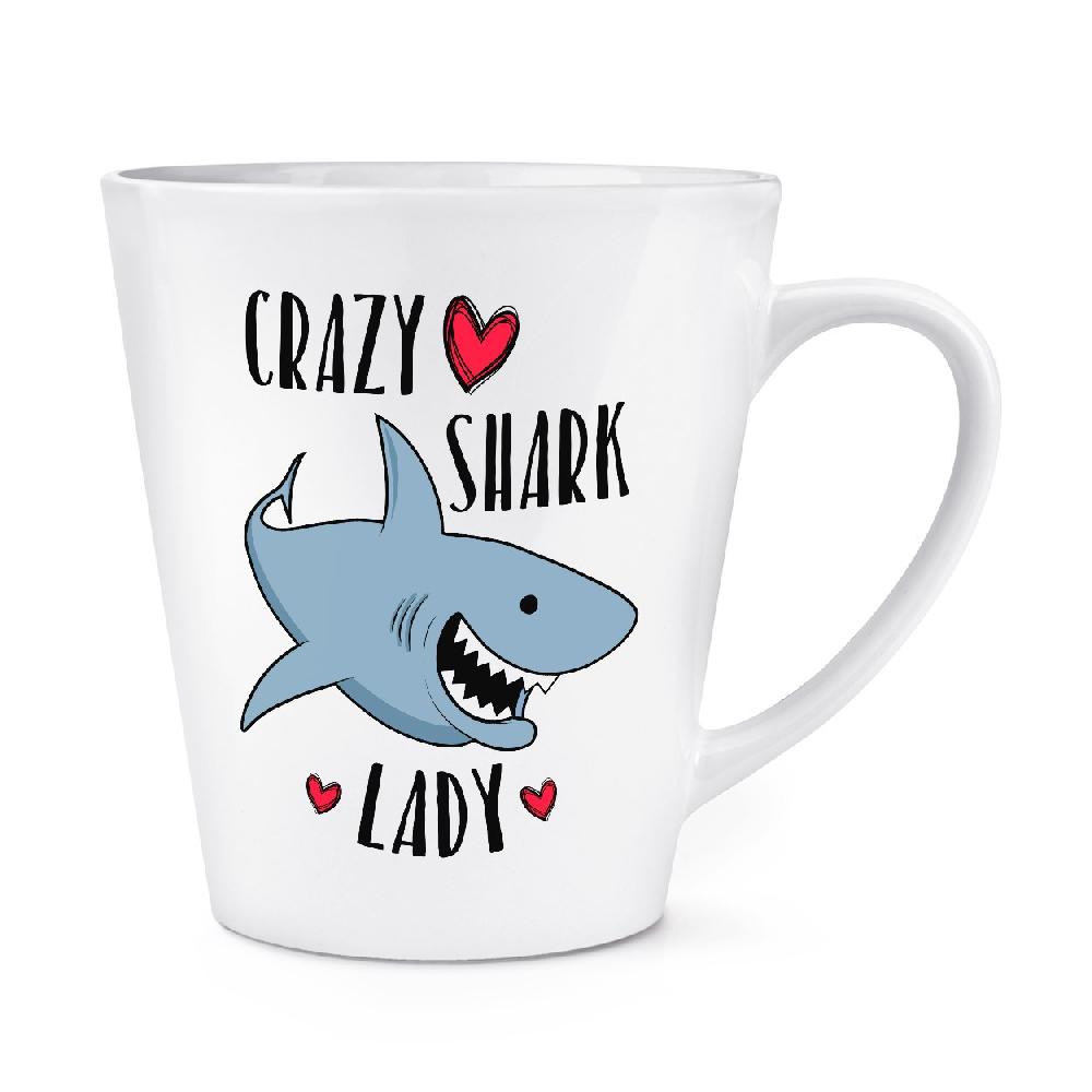 gift base Crazy Shark Lady 12oz Latte Mug Cup