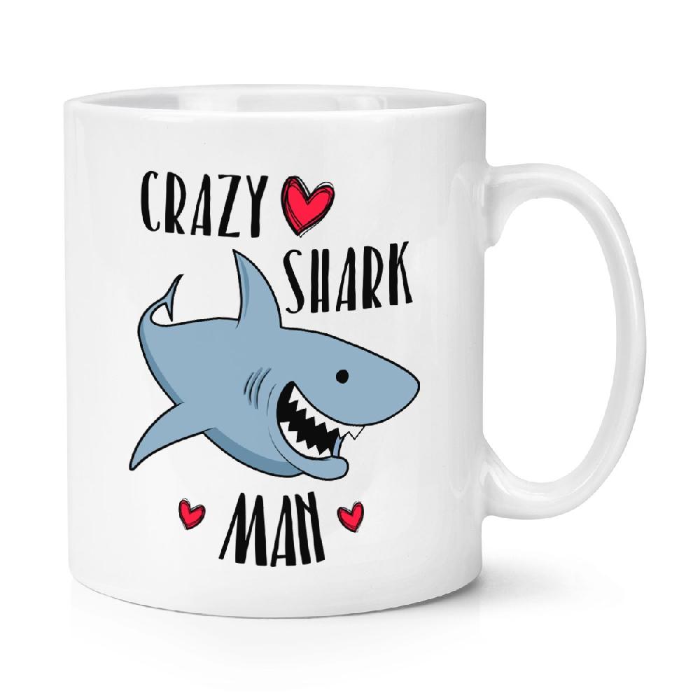 gift base Crazy Shark Man 10oz Mug Cup