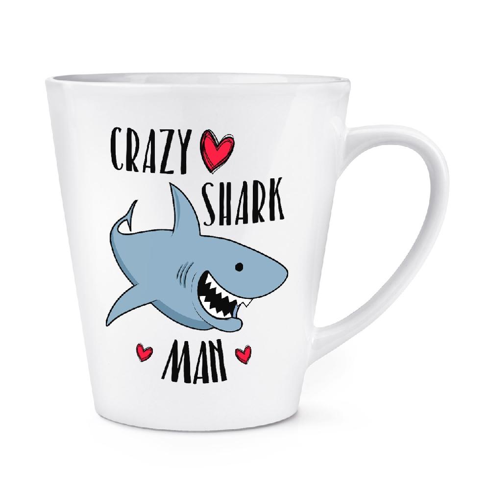 gift base Crazy Shark Man 12oz Latte Mug Cup