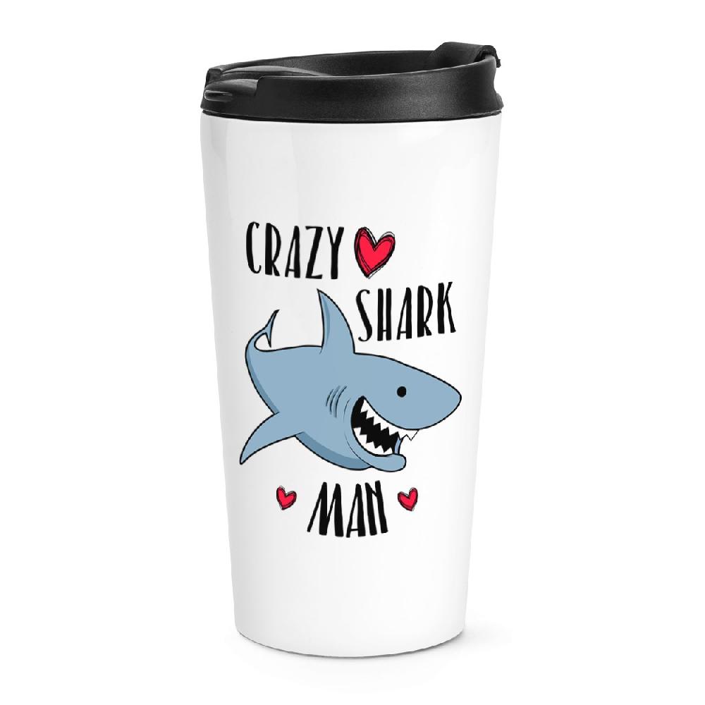 gift base Crazy Shark Man Travel Mug Cup