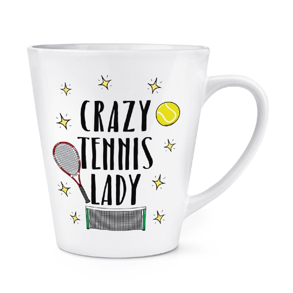 gift base Crazy Tennis Lady 12oz Latte Mug Cup