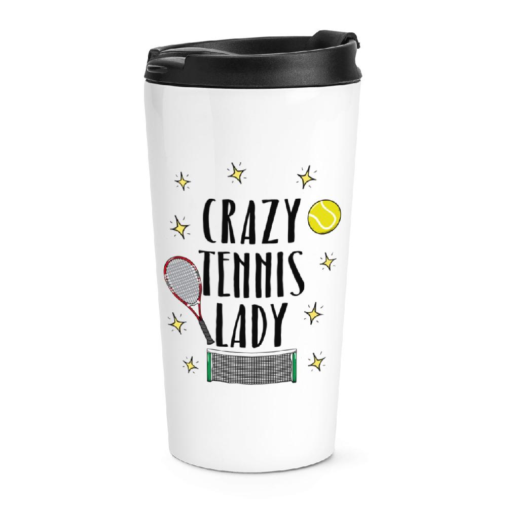 gift base Crazy Tennis Lady Travel Mug Cup