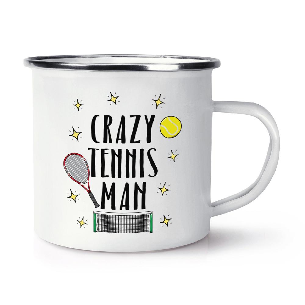 gift base Crazy Tennis Man Retro Enamel Mug Cup