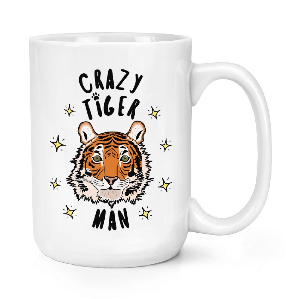 gift base Crazy Tiger Man Stars 15oz Large Mug Cup