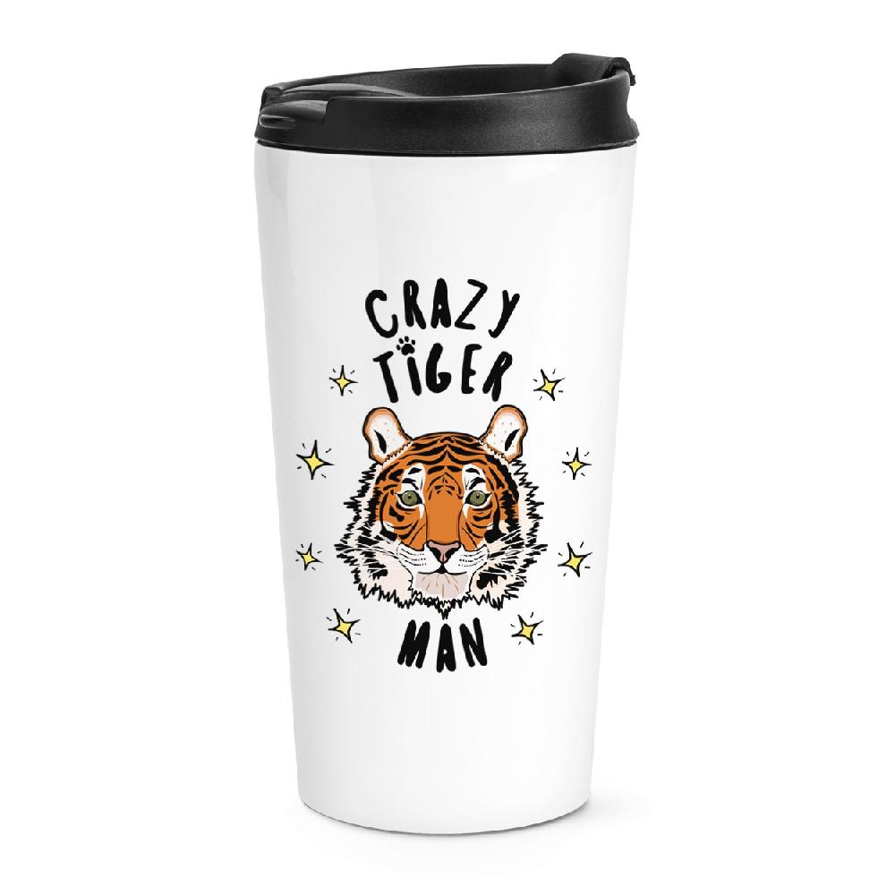 gift base Crazy Tiger Man Stars Travel Mug Cup