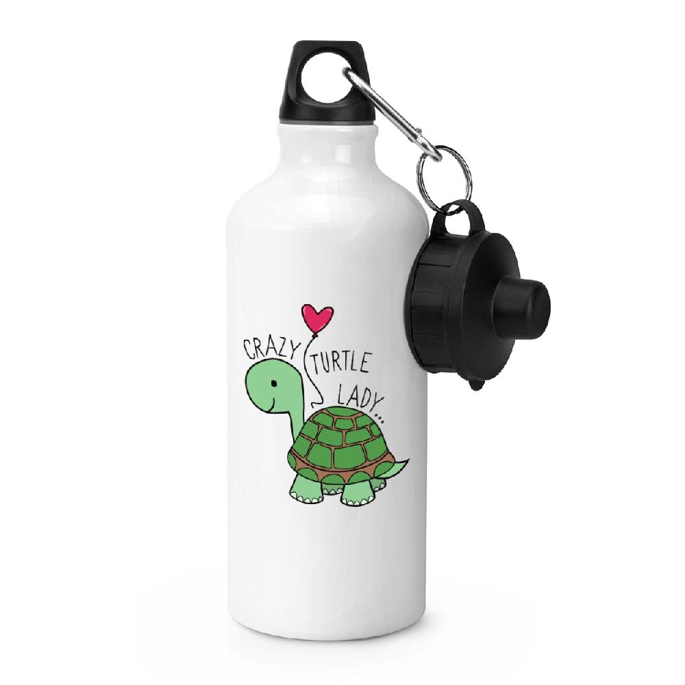 gift base Crazy Turtle Lady Sports Bottle