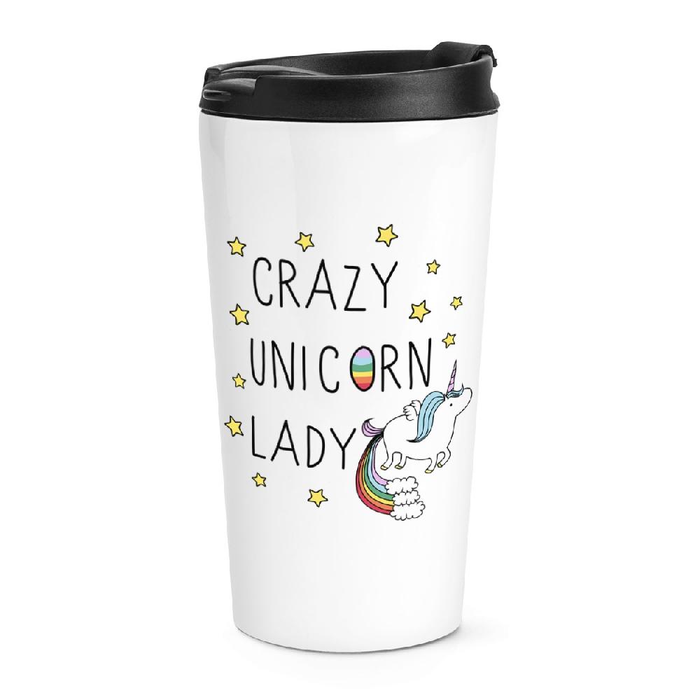 gift base Crazy Unicorn Lady Travel Mug Cup