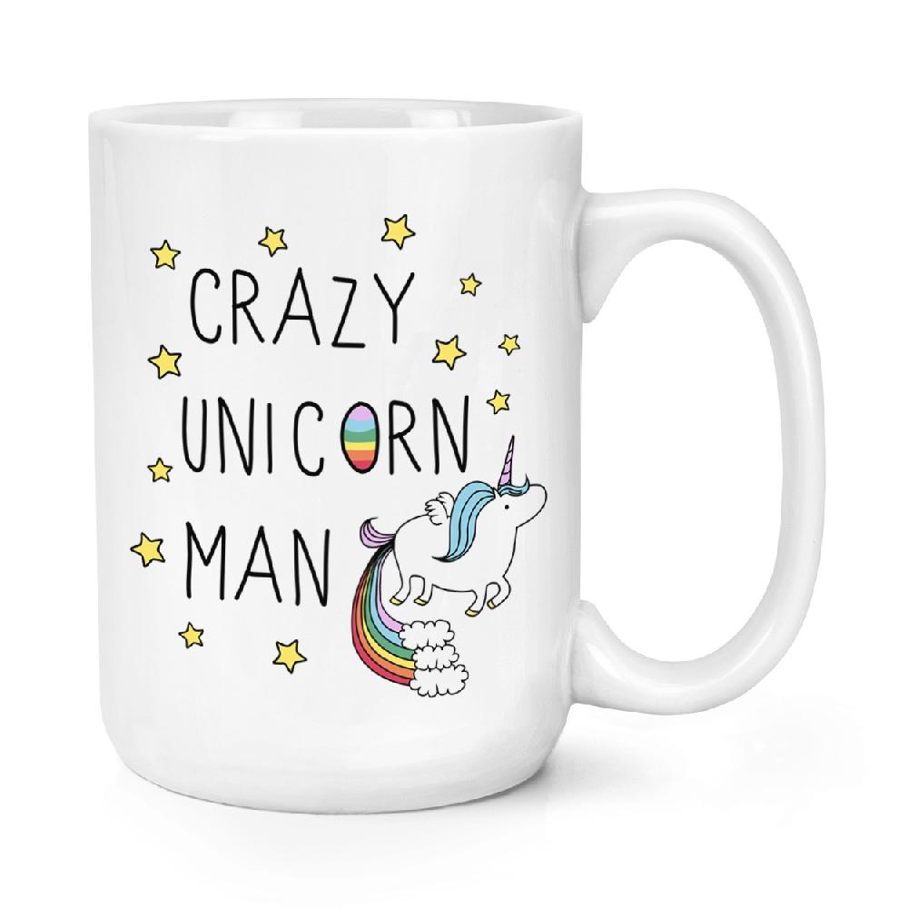 gift base Crazy Unicorn Man 15oz Large Mug Cup